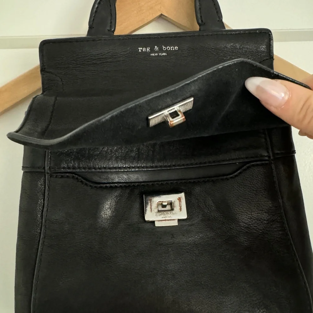 rag & bone Black Leather Backpack